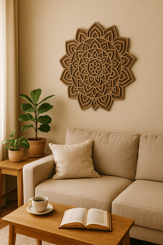 Layered Wooden Mandala Wall Art – Boho Style Wall Decor